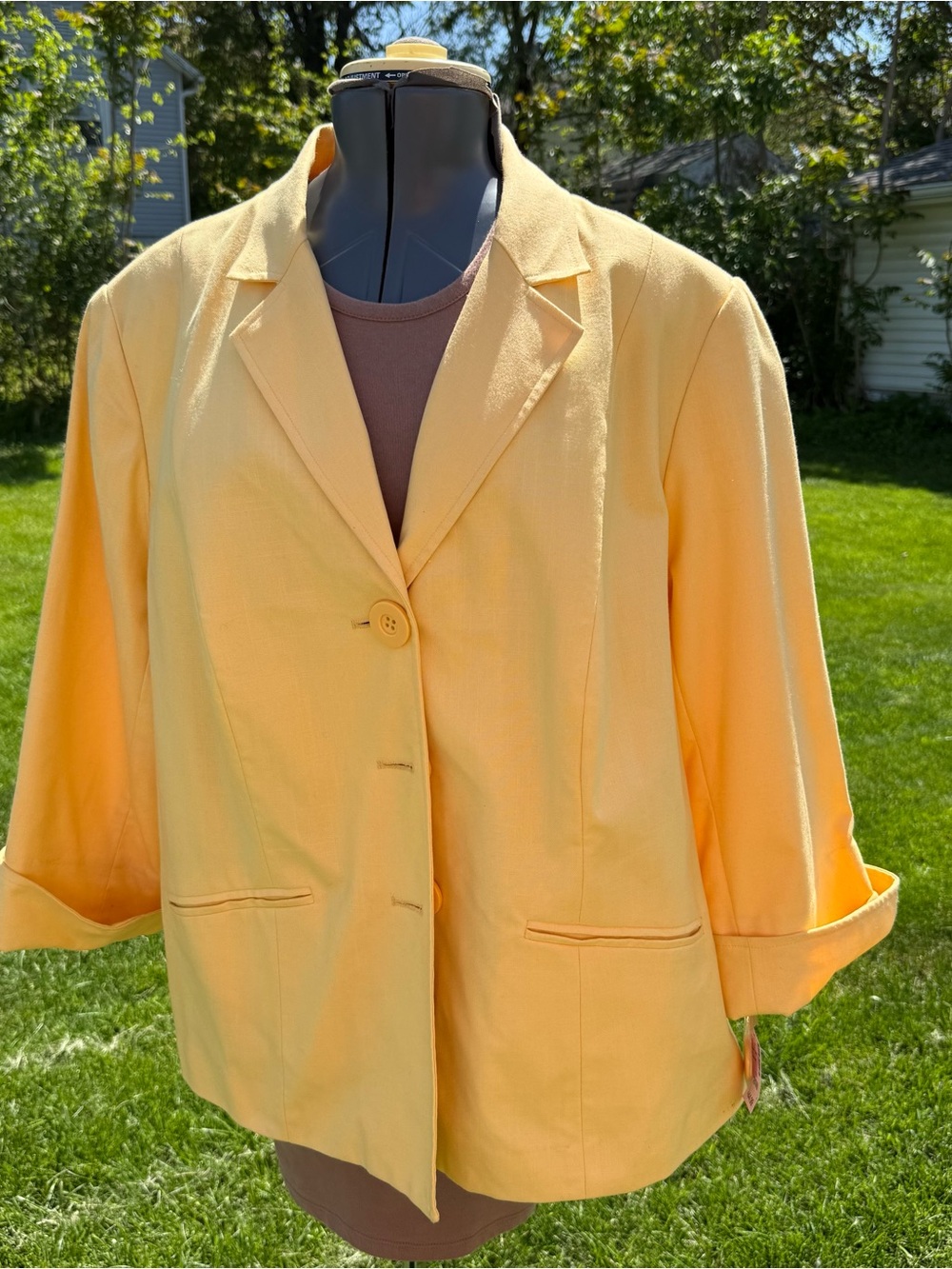 Dressbarn Woman Yellow Blazer Jacket Plus Size 24W NWT Career Spring Easter